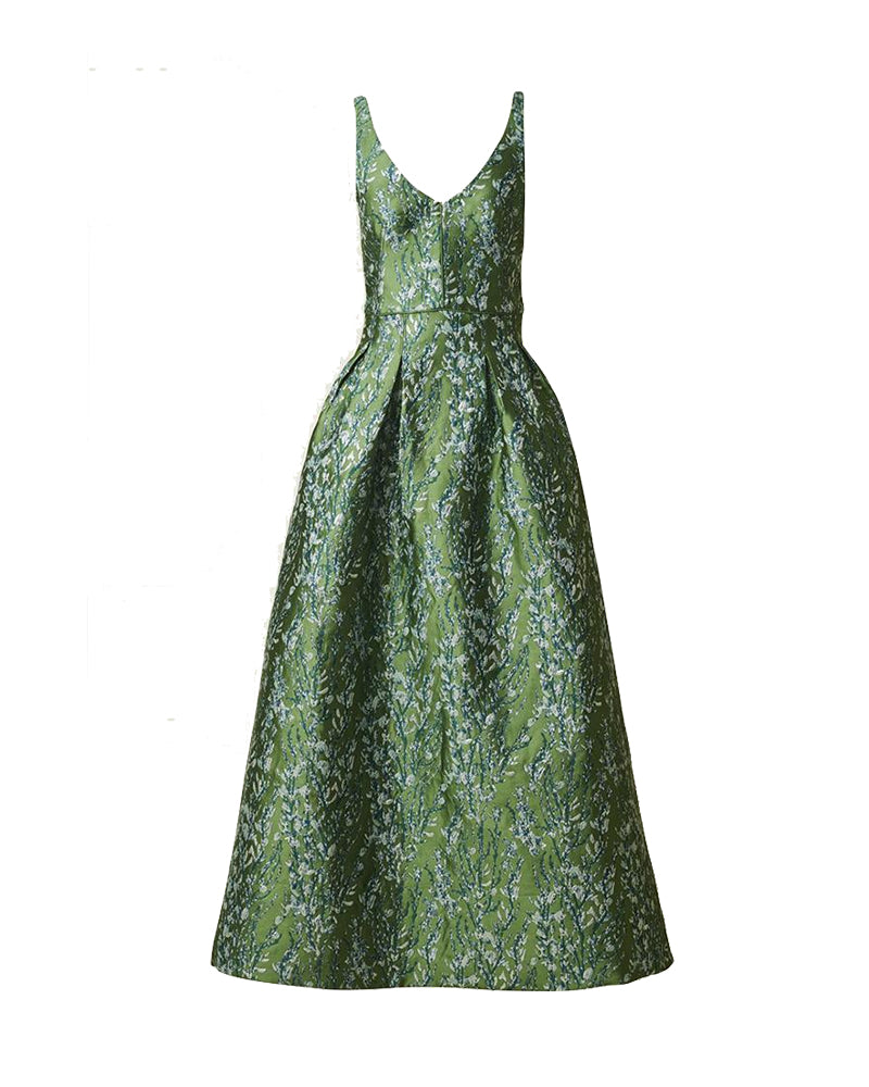 Jacquard Green Dress